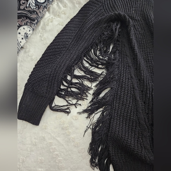 Black Fringe Cardigan - Picture 2 of 2